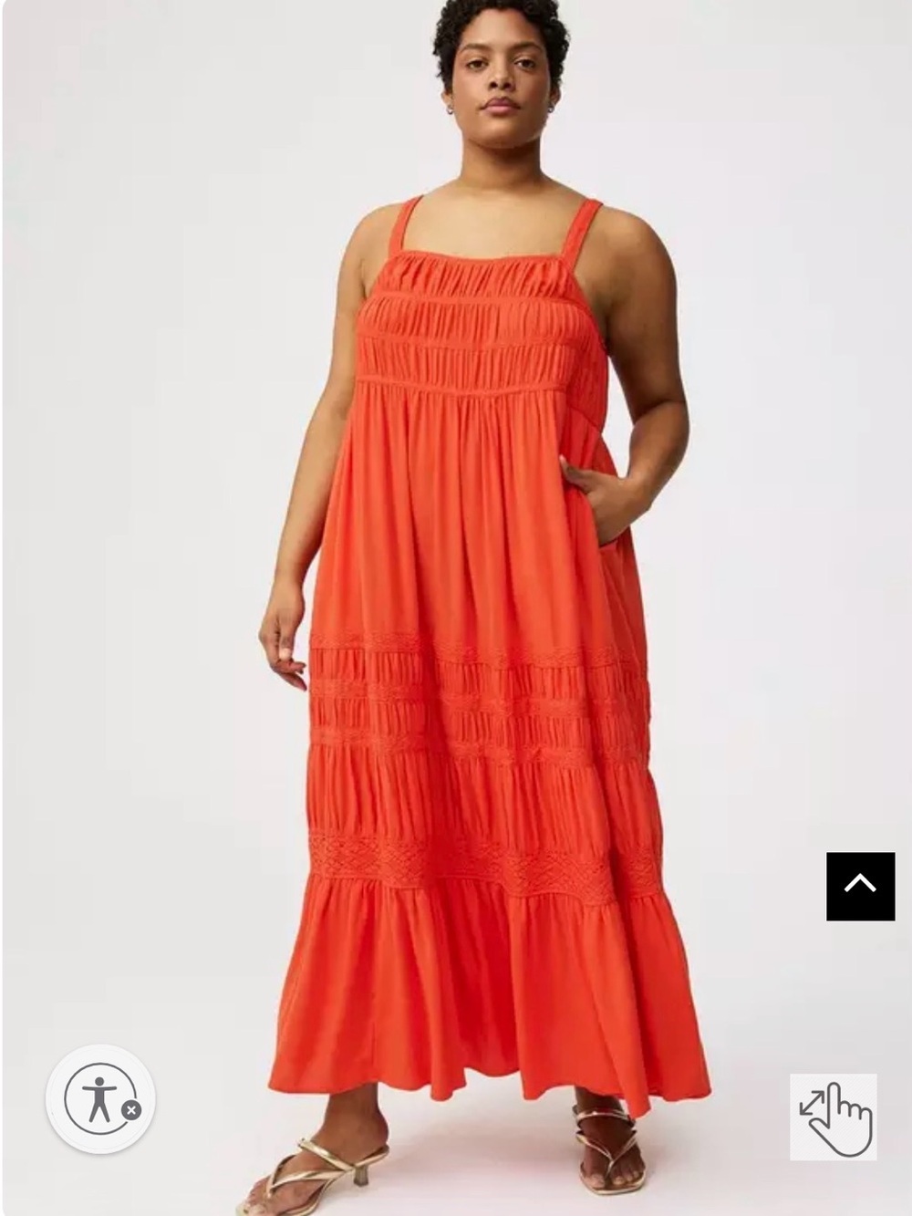NWT torrid Orange Smocked Maxi Dress with Tiered Skirt